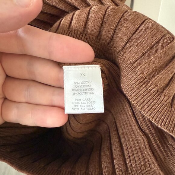 Ronny Kobo Striped Ribbed Polo Size XS Color Brown - Picture 3 of 4